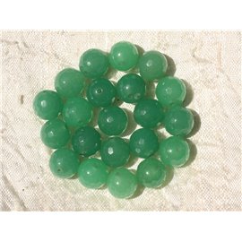 10Stk - Steinperlen - Jade Facettierte Kugeln 10mm Smaragdgrün - 4558550017109 