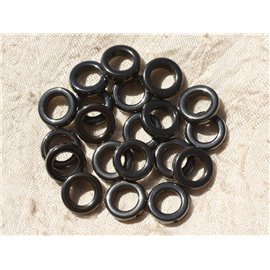 10pz - Perline di pietra - Cerchi di ematite 12mm 4558550018045