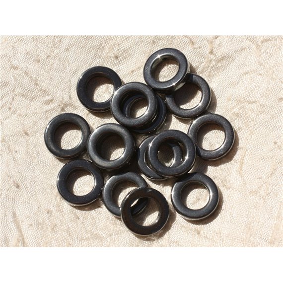 4pc - Perles de Pierre - Hématite Cercles 16mm   4558550018625