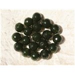 10pc - Perles de Pierre - Jade Boules Facettées 10mm Vert Sapin -  4558550018281 