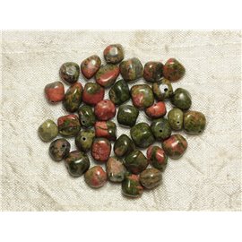 10pc - Perline di pietra - Unakite Nuggets 8-10mm 4558550021489