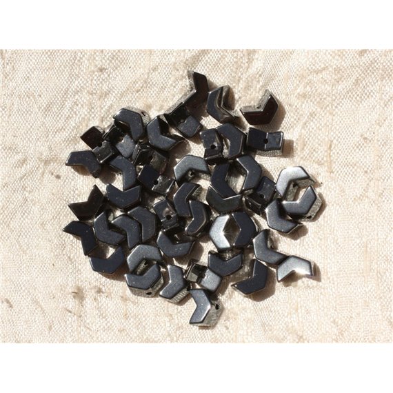 20pc - Perles Pierre - Hematite Lettre V Triangle 8x3mm - 4558550018571