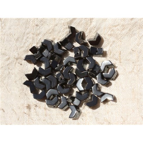 20pc - Perles de Pierre - Hématite Forme Lettre V 8x3mm   4558550018571 