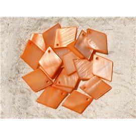 10st - Bedels Hangers Parelmoer Diamanten 21mm Oranje 4558550019011 