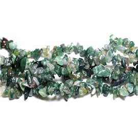 Ongeveer 130st - Stenen kralen - Moss Agate Rocailles Chips 5-12mm - 4558550020154 