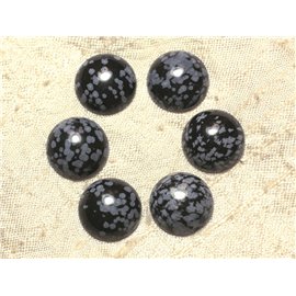 Cabochon in pietra - Flocon tondo in ossidiana 16mm - 1pz 4558550021007