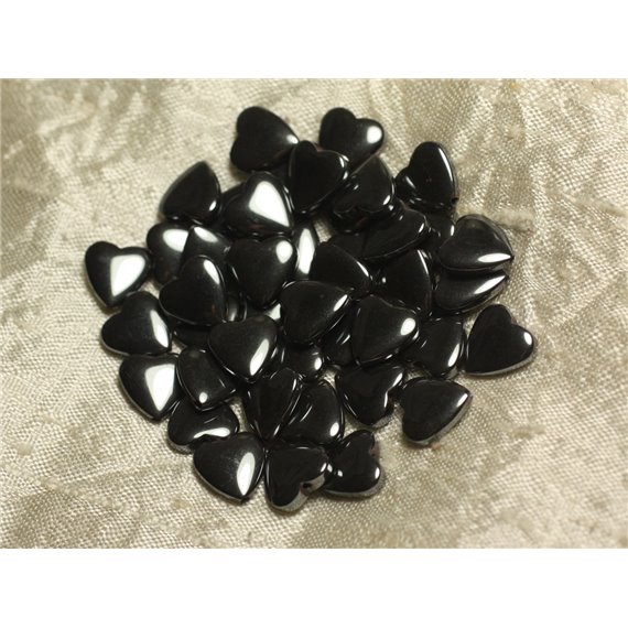 10pc - Perles de Pierre - Hématite Coeurs 10mm   4558550022356