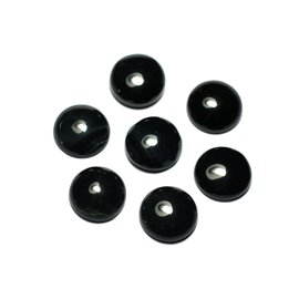 1pc - Cabochon Stone - Black Tiger Hawk Eye Round 20mm - 4558550022981 