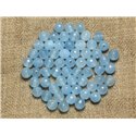 20pc - Perles de Pierre - Jade Boules Facettées 6mm Bleu Ciel -  4558550023223 