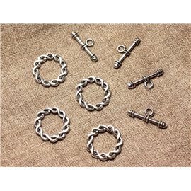 5pc - Toogle T Clasps Silver Plated Metal Celtic Twist 20mm 4558550023605