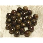 10pc - Perles de Pierre - Jade Jaune Marron Violet Boules 10mm   4558550025401