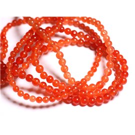 40pc - Cuentas de piedra - Bolas de jade naranja 4 mm 4558550025470