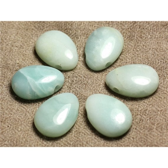 Pendentif Goutte Pierre semi précieuse - Amazonite 25mm   4558550026415