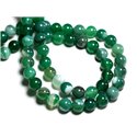 20pc - Perles de Pierre - Agate Verte Boules 4mm   4558550026897