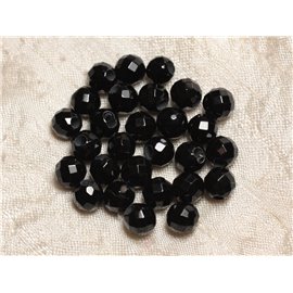 5st - Steenkralen Boor 2,5 mm - Facet Onyx 8 mm 4558550027191