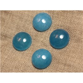 1Stk - Cabochon de Pierre - Jade Rond 20mm Bleu Azur - 4558550027610