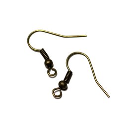 200pc - Orecchini a gancio in metallo qualità bronzo 18mm - 4558550027726 