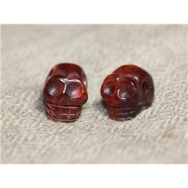 1pc - Perle Pierre Oeil de taureau - Crâne tête de mort 14x10mm Perçage Côté   4558550029058 