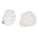 1pc - Perle de Pierre Jade blanche - Crâne tête de mort 14x10mm Perçage dessus - 4558550029157