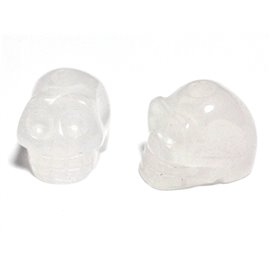 1pc - White Jade Stone Bead - Skull 14x10mm Drilling above - 4558550029157