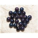 10pc - Perles de Pierre - Jade Bleu et Violet Boules 10mm  4558550029218