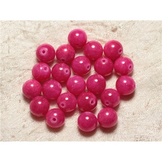 10pc - Perles de Pierre - Jade Rose Boules 10mm  4558550029317