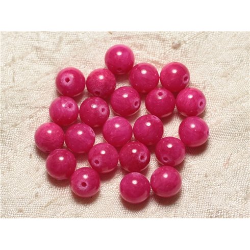 10pc - Perles de Pierre - Jade Rose Boules 10mm  4558550029317