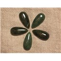 Cabochon de Pierre - Jade Canada Néphrite - Goutte 25x12mm  4558550031006