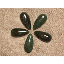 Cabochon in pietra - giada nefrite canadese - goccia 25 x 12 mm 4558550031006