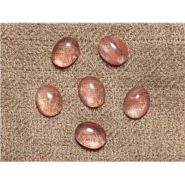 2pc - Stone Cabochon - Cherry Quartz Oval 10x8mm - 4558550031549