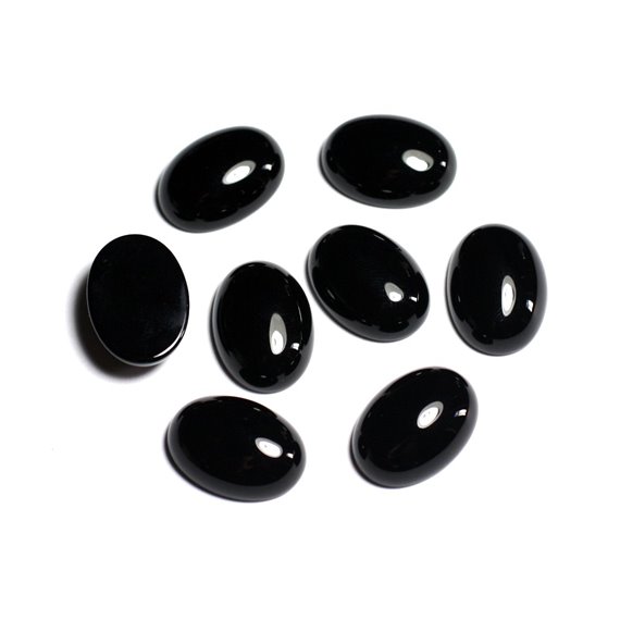 Cabochon de Pierre - Onyx Noir - Ovale 20x15mm  4558550031877