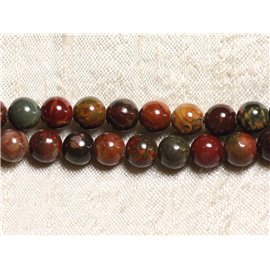 10pc - Stone Beads - Picasso Jasper 8mm Balls 4558550032263