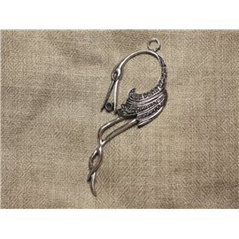 4-delig - Rhodium Verzilverde Charm Hanger - Vogel 92 x 35 mm 4558550032355