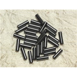 20pc - Cuentas de piedra - Columnas de tubo de hematita 13x4mm 4558550034267