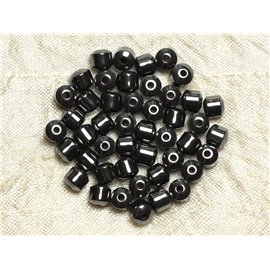 40pc - Cuentas de piedra - Barriles de hematita de 6 mm 4558550034816