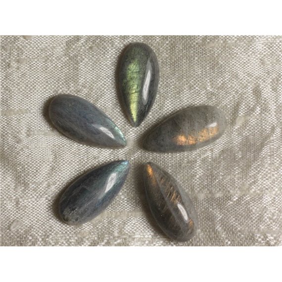 Cabochon de Pierre - Labradorite - Goutte 25 x 12 mm  4558550035400