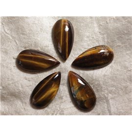 Cabochon in pietra - Occhio di tigre - Goccia 40 x 20 mm 4558550035608