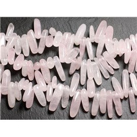 10pc - Perles de Pierre - Chips Rocailles batonnets Quartz Rose 12-20mm  4558550035790