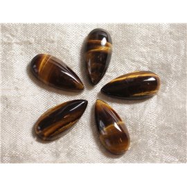 Cabochon in pietra - Occhio di tigre - Goccia 25 x 12 mm 4558550035981