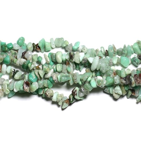 140pc environ - Perles de Pierre - Chrysoprase Rocailles Chips 5-10mm - 4558550036025 