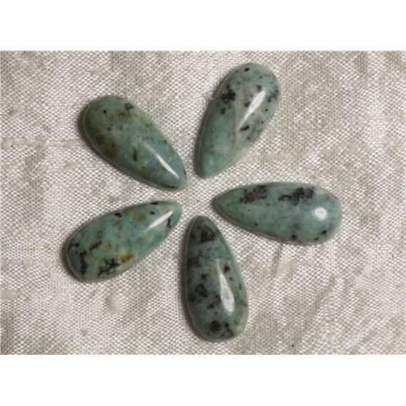 Cabochon de Pierre - Turquoise d'Afrique - Goutte 25 x 12 mm  4558550036513