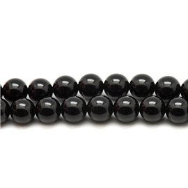 10st - Stenen Kralen - Zwarte Onyx Ballen 10mm 4558550036605