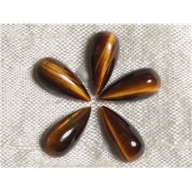 Cabochon in pietra - Occhio di tigre - Goccia 15 x 7 mm 4558550036773