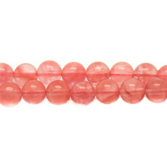 2pc - Perles Pierre - Quartz Cerise Boules 16mm Rose Corail Peche - 4558550037084