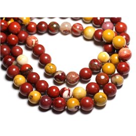 5pc - Stone Beads - Mokaïte Jasper 10mm Balls - 4558550037442 