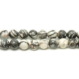 2pc - Stenen kralen - Zebra Jasper ballen 16mm 4558550038241