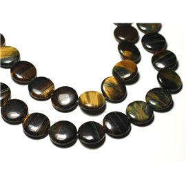 Thread 39cm approx 25pc - Stone Beads - Tiger Eye and Falcon Palets 16mm 