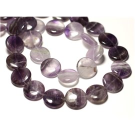 Faden 39cm ca. 25pc - Steinperlen - Amethyst Paletten 16mm 