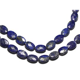 Gewinde ca. 39cm 32 Stück - Steinperlen - Lapislazuli facettiert oval 14x10mm 