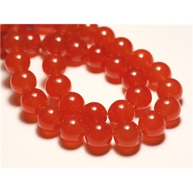 Fil 39cm 32pc env - Perles de Pierre - Jade Boules 12mm Orange 